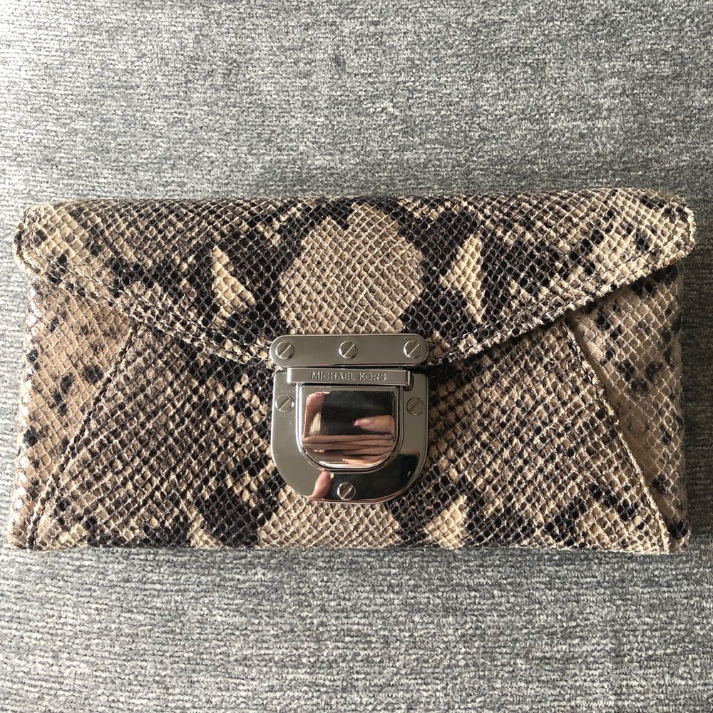 Michael Kors snakeskin crossbody/clutch